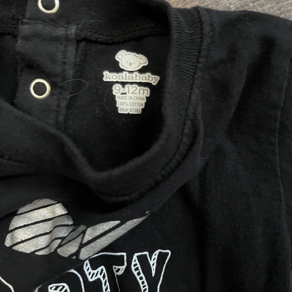Koala Baby Party Animal Bodysuit Long Sleeve Black Gray 9-12‎ Months - Picture 3 of 4